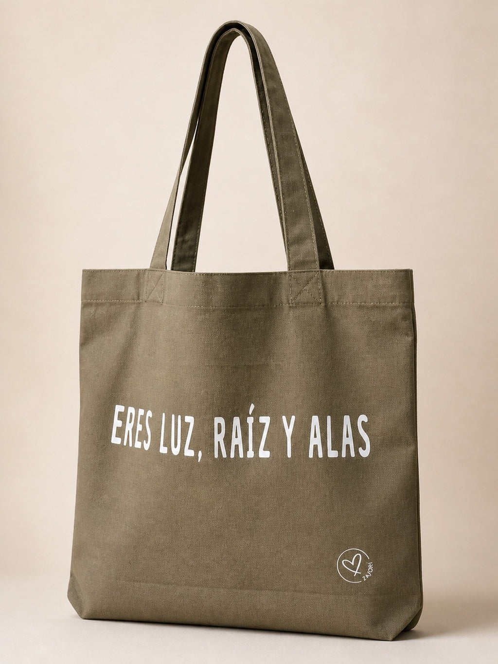 Tote Bag Olivo “Eres Luz, Raíz y Alas”