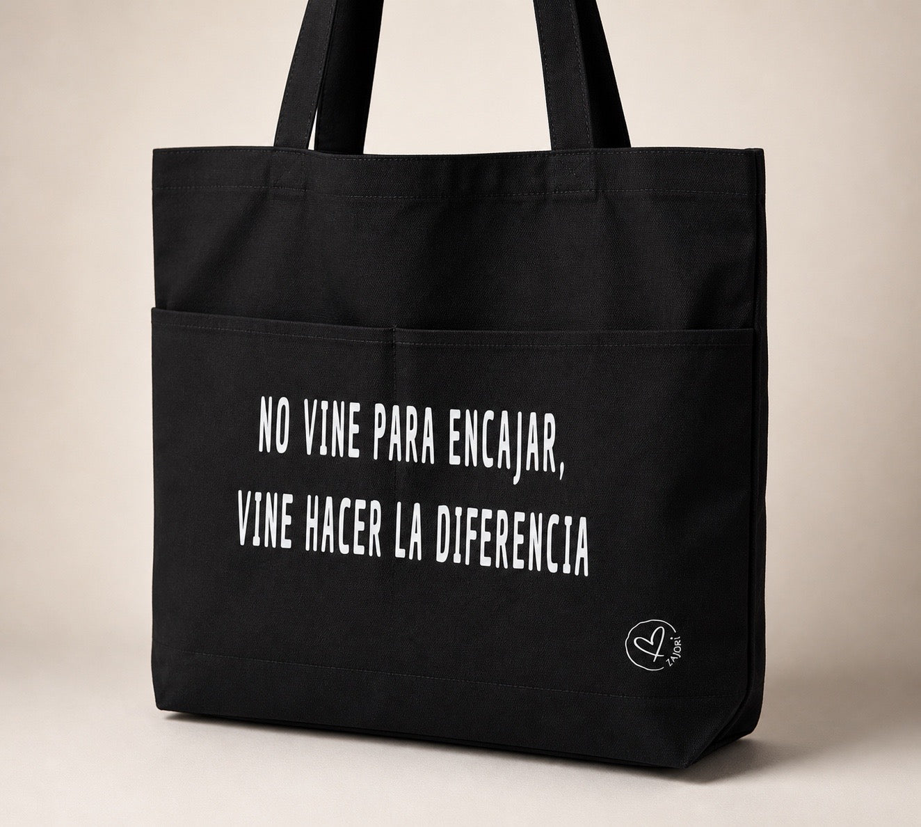 Tote Bag Negro “Vine a Hacer la Diferencia”
